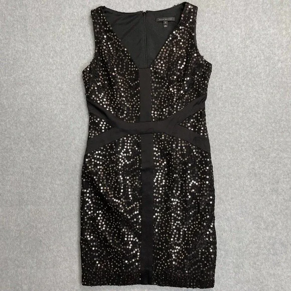 David Meister Dresses | David Meister Gold Sequin Dress Womens 6 Black Sheath Cocktail Party Sleeveless | Color: Black | Size: 6 | Froehlichpa's David Meister Dresses | David Meister Gold Sequin Dress Womens 6 Black Sheath Cocktail Party Sleeveless | Color: Black | Size: 6 | Froehlichpa's